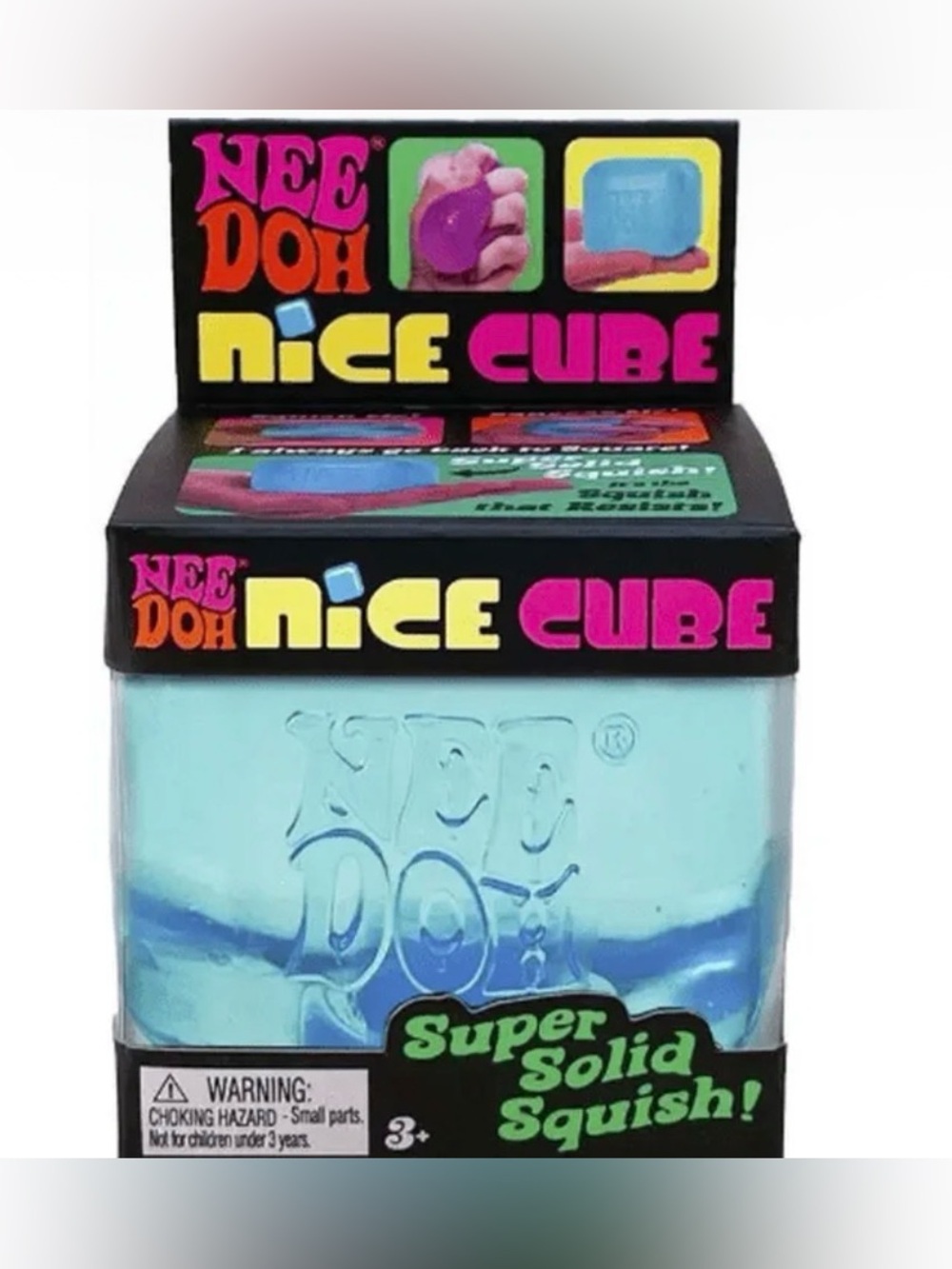 Nee Doh Nice Cube Squish Toy in Blue New in sealed package